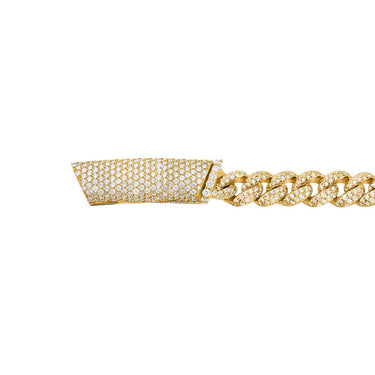 DIAMOND  CUBAN NECKLACE IN 14K YELLOW GOLD 17.62 CTW